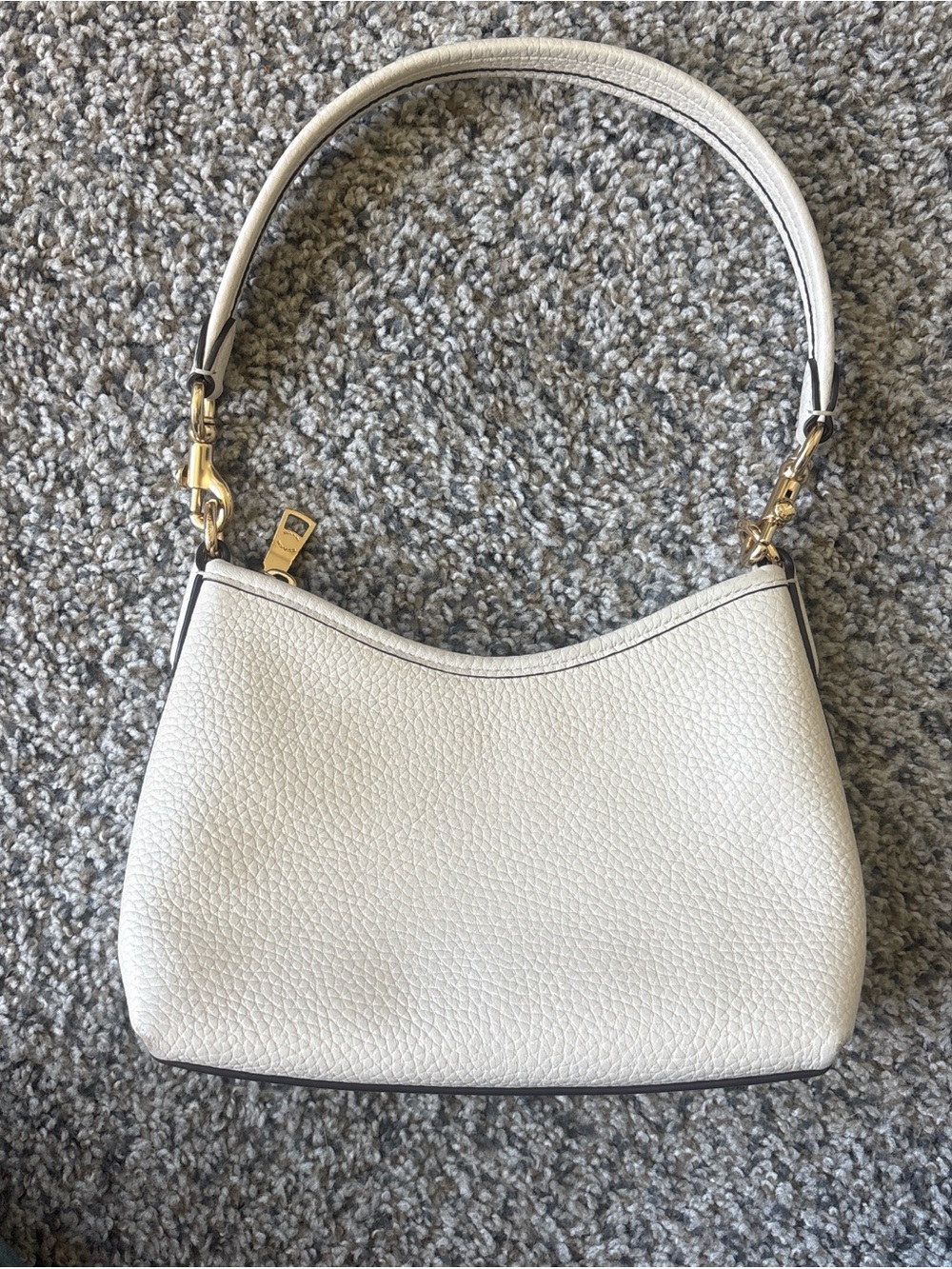 Coach Pebbled Leather Shoulder Bag in Cream with Gold Hardware - Picture 3 of 4